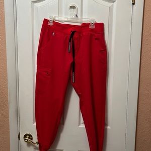 FIGS NEON RED Zamora joggers